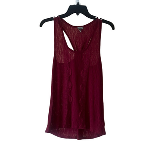 Vanity maroon patterned sheer y2k racerback tank top